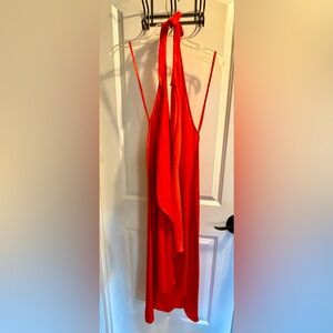 Elegant BCBG Orange Halter Dress